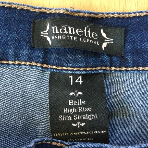 Nanette Lepore 14 Belle High Rise slim straight jeans - Picture 8 of 8